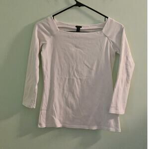 J. Crew Off Shoulder Fitted White Top Sz SMALL ~ G8322 ~ Minimalist Versatile